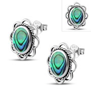 Abalone Oval Earrings - e362